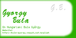 gyorgy bula business card